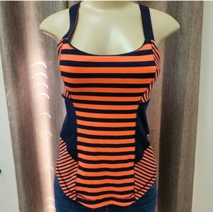 Lululemon Striped Orange and Navy Women's Top
